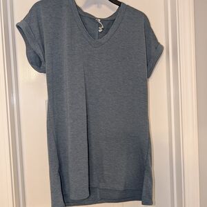 RBX Heathered Slate Blue V-Neck Short Sleeve Tee